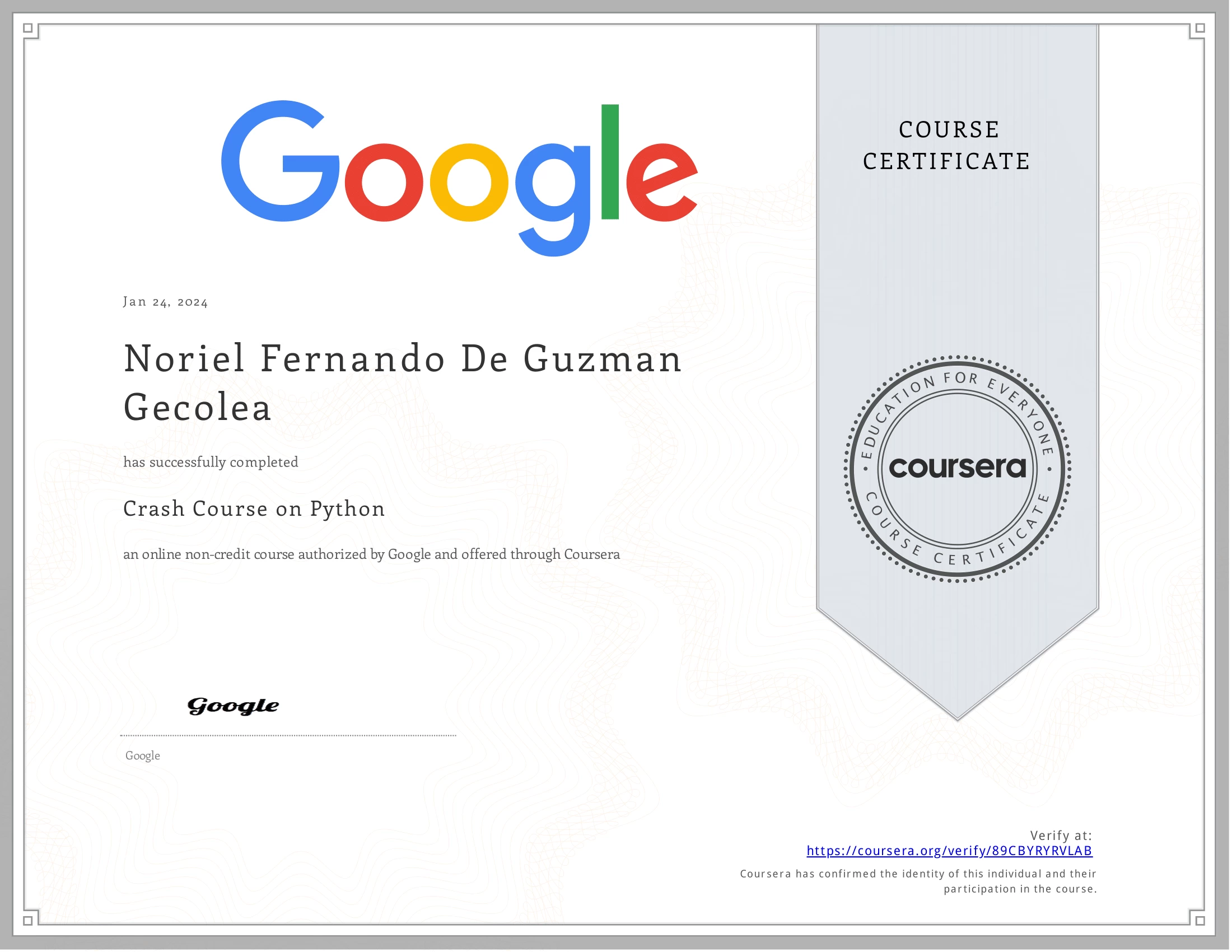 Crash Course on Python